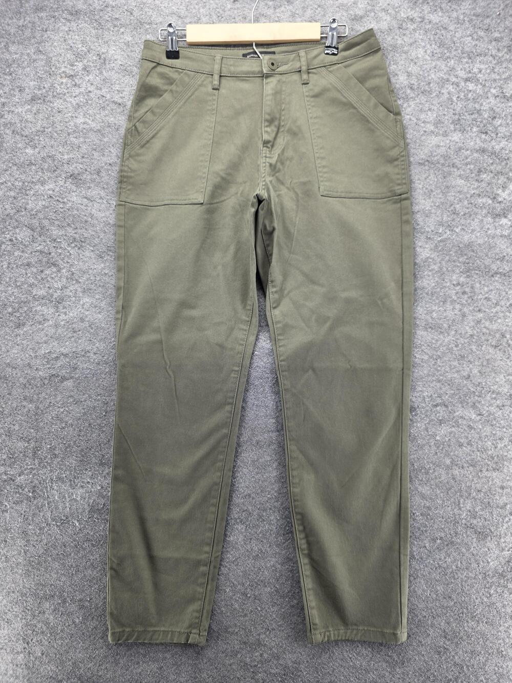 Banana Republic Pants Womens 10 Green Chino Twill Stretch Pockets Zip 29.5 In